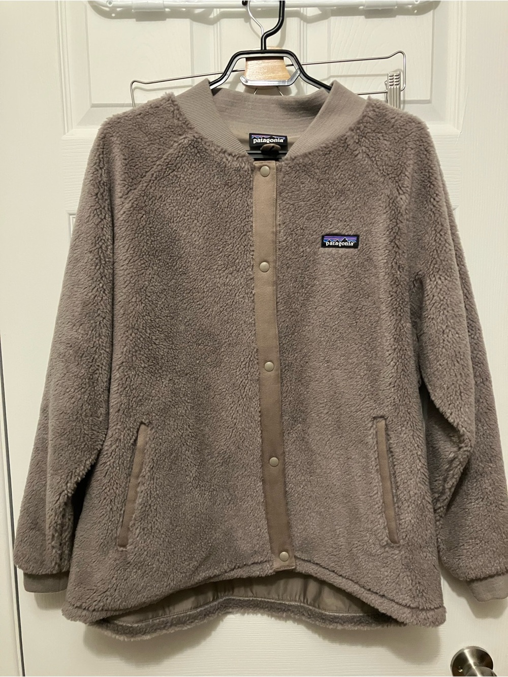 Patagonia Taupe-grey Fleece Snap-Front Jacket